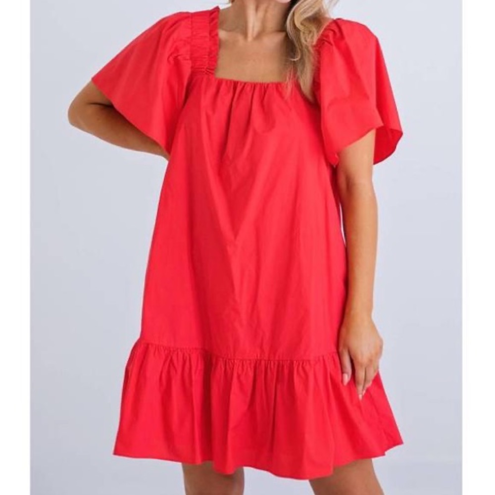 Karlie Poplin Dress Red NWT Game Day Razorbacks Arkansas Georgia Ohio